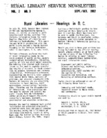 Rural Library Service Newsletter