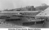 Governor's Day pass and review on Iowa Field, The University of Iowa, 1923