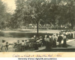 Cadets in front of Schaeffer Hall, The University of Iowa, 1902