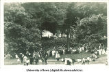 Crowd gathered on Pentacrest for Commencement, The University of Iowa, June 1921