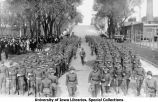 Cadets marching west on Washington Street, The University of Iowa, 1917