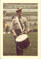 Scottish Highlanders instructor with drum, The University of Iowa, 1970s