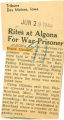 Rites at Algona for war prisoner