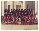 Scottish Highlanders in front of Old Capitol, The University of Iowa, 1970