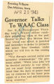 Governor talks to WAAC class