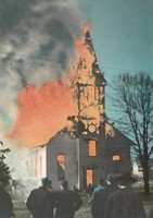 St. Peter Lutheran Church in Garnavillo, Iowa -1945 fire-view 2