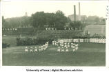Women dancing on Iowa Field for celebration, The University of Iowa, June 1, 1917