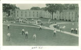 Students in the Quadrangle Residence Hall courtyard, the University of Iowa, Summer 1927