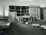 View of 1st library addition construction, 1960