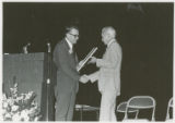 Earl O. Heady receiving special recognition for winning the 1977 Browning Award, at the American Agricultural Economics Association meeting in Blacksburg, Virginia, 1978.
