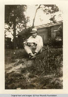 Fred eating under tree