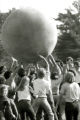 The push-ball lifted above the crowd for Homecoming, 1978