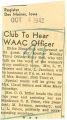 Club to hear WAAC officer