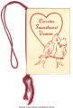 Dance card for Currier Sweetheart Dance, February 14, 1948