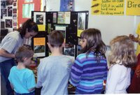 Students make pine cone bird feeders