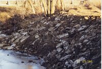 1998  Reshaped stream bank on Robert Yeager property reinforced with rock rubble