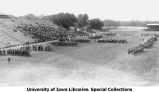 Governor's Day pass and review on Iowa Field, The University of Iowa, May 10, 1924