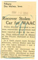 Recover stolen car for WAAC
