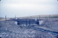 Drop spillway weir notch on the farm.