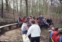 1984 Students enjoy an outing in the woods to learn about conservation