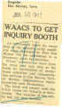 WAACs to get inquiry booth