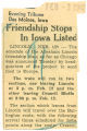 Friendship stops in Iowa listed