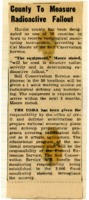 County to measure radioactive fallout. 