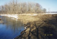 1999  Stream bank on Richard Osborn's property before<br />
erosion control project