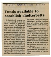 Funds available to establish shelter-belts