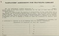Taxpayers' Agreement for the Traveling Library 