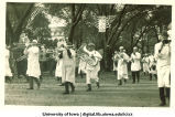 Marching band in parade, The University of Iowa, 1910s