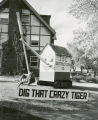 Kappa Delta House lawn display, ""Dig that crazy tiger,"" Homecoming, 1953