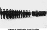 Governor's Day ceremony pass and review on field between Iowa (Kinnick) Stadium and Armory, The University of Iowa, 1931