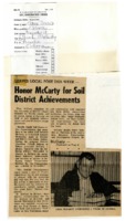 Honor McCarty for soil district achievements. 
