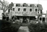 Phi Gamma Delta homecoming lawn display of a Wild West shootout between Cy and the Jayhawk, 1977