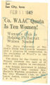 Co. WAAC quota is tem women!