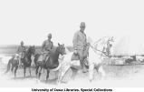Cadets riding horses at camp, The University of Iowa, 1912