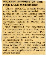 McCarty reports on the Pine Lake Watershed. 