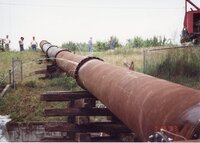 1993 Flood water being piped into the Iowa River