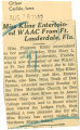 Miss Kline entertained WAAC from Ft. Lauderdale, Fla.