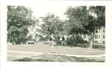 Cars parked in front of Westlawn, The University of Iowa, 1930