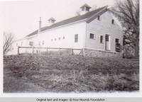 Southwest view of barn