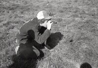1970s FFA students work on a project around a ditch