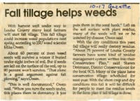 Fall Tillage Helps Weeds
