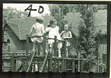 Girls on playground equipment, The University of Iowa, 1940s