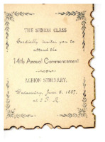 1887 Albion Seminary Commencement Program
