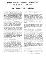 Rural Library Service Newsletter