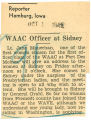 WAAC officer at Sidney