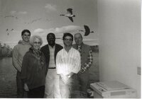 1991  Des Moines County Soil and Water Conservation District employees include front row: Doug Ensminger and Dorothy Davis. In the back row are John Fruehling, Terry Cosby, and John Horan