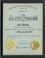 1971  Commendation Certificate for 25 years